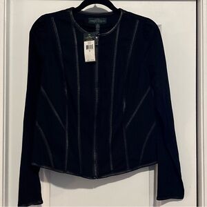 Ralph Lauren Black Jacket with faux black Leather Accents